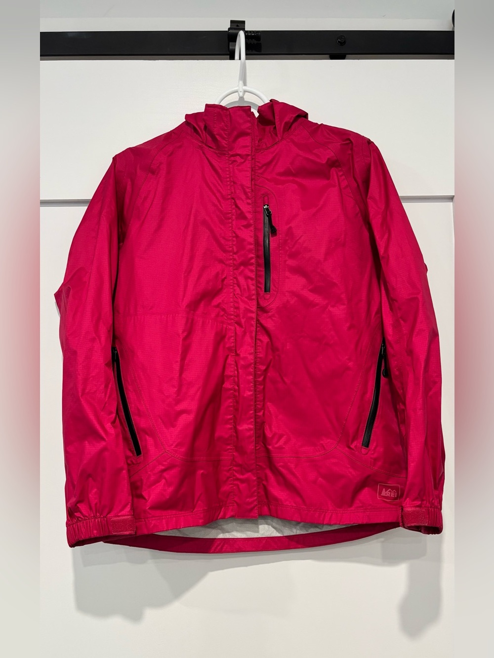 REI Kids Bright Pink Hooded Rain Jacket Size 18